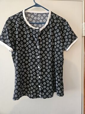 Beach House Ditzy Bloom Pique Priscilla Button Up Cover Up Cardigan Xl Nwot